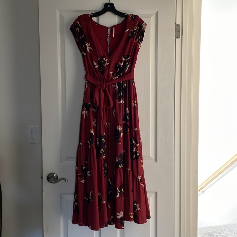 Free People Short Sleeve Floral Maxi Sz 0